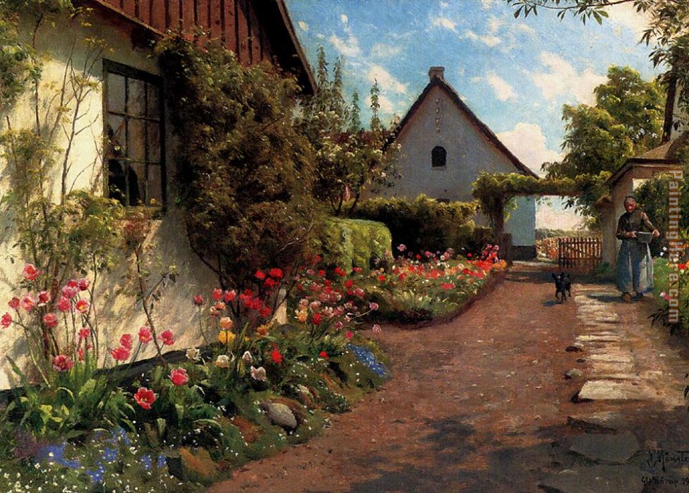 In The Garden painting - Peder Mork Monsted In The Garden art painting
